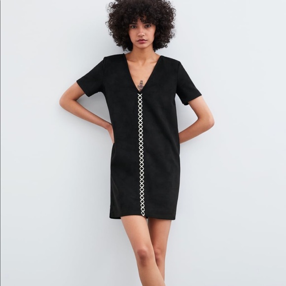 Zara Dresses & Skirts - Faux suede Zara mini dress
